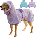 Microfiber Dog Bathrobe Towel Super Absorbent Dog Quick Dry Bathrobe for Puppies, Suitable for Medium and Large Dogs (Purple, XL)
