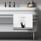 Cat Kitchen Towels - Quick-Dry 'Essential Kitchen Companion' Hand Cloth, Decorative Hand Towel Featuring Upward-Looking Black Feline Art for Pet Moms & Devotees | Home Accent & Crazy Cat Lady Gifts