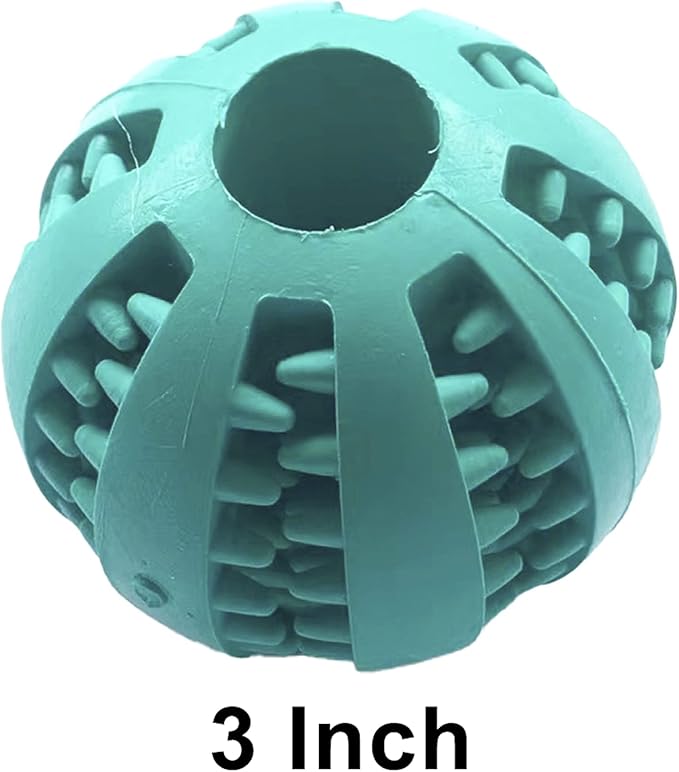 Jalousie Dog Puzzle Balls Dog Treat Dispensing Balls Non-Toxic Natural Rubber Dog Chew Toys for Puppy Pet Dog Teething Puzzle Playing Treat Dispenser Rope Balls (Large 4 Pack)