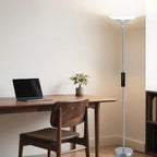 Silver Torchiere Floor Lamp - 30W Dimmable LED Standing Lamp with Remote/Button Control, 1800Lm, 3000-6500K, 72in Bright Standing Pole Light for Living Room Bedroom Office Corner