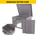 Aivituvin Cat House Waterproof Feral Kitty Shelter Outdoor Indoor Rabbit Hutch for Bunnies,Cats,Dogs and Other Small Animals,Asphalt Roof