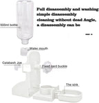 HERCOCCI Rabbit Hay Food Bin Feeder and Bunny Water Bottle Set, Hay Food Feeder Bowls Manger Rack with 500ml Hanging Water Dispenser Prevent Knock Over for Rabbit Guinea Pig Chinchilla (Large, White)