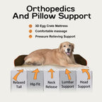 Large Dog Bed Orthopedic Washable: Extra Brown XL XLarge Big Dog Bed with Washable Bolster & Memory Foam Couch Sofa - Waterproof with Removable Cover