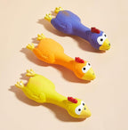 3 PCS Latex Chicken Squeak Toy for Pets - Exciting Chew & Dental Care Fun - Perfect for Playful Molar Exercise
