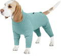 Small Dog Pajamas for Boys & Girls, Soft Dog Recovery Suit with Back Zipper & Adjustable Drawstrings, Long Sleeve Anti-Licking Pjs Shedding Suits for Chihuahua, Yorkshire Terrier, Green XS