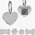 Dog Tags Personalized for Pets,Dog Name Tags QR Code,No Subscription Fees,Modifiable Pet Online Profile,Stainless Steel,No App Required,for Dogs and Cats Small,Medium,Large(Heart,Regular)
