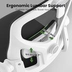 Soohow Office Chair, Ergonomic Office Mesh Desk Chair with Adjustable Back Support, High Back Comfy Computer Swivel Chair with Headrest, Lumbar Support for Study Room, Gaming and Office, White Black