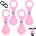 PuppyDoggy Dog Poop Bag Holder for Leash Waste Bag Carrier Dog Poop Bag Dispenser for Walking Running Bicycle Accessory 4 pieces (Pink)