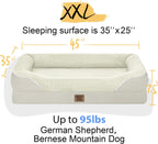 Washable Orthopedic Large Dog Bed - Extra Large Dog Beds with Bolsters Removable Orthopedic Foam Support Dogs Bed for XL Large Size Dogs with Waterproof Cover Non-Slip Bottom Pet Beds