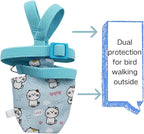Adjustable Bird Diaper Harness Flight Suit Clothes with 80 Inch Flying Leash Rope for Parrots Conure Cockatiel (Blue,M)