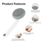 Cat Brush for Shedding, Pet Grooming Self Cleaning Slicker Brush for Cats & Dogs, Grey