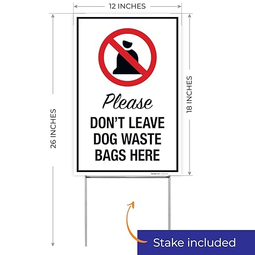 No Pets Allowed in Athletic Field Areas (4 Pack) Double Sided 12x18 Inches, Corrugated Plastic with Metal H Stake, Made in USA