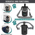 PetAmi Dog Treat Pouch, Large Pet Training Treat Pouch with Pocket, Dog Trainer Essentials Supply Holder with Poop Bag Dispenser, Training Bag for Kibbles Toys, 3 Ways to Wear (Charcoal)