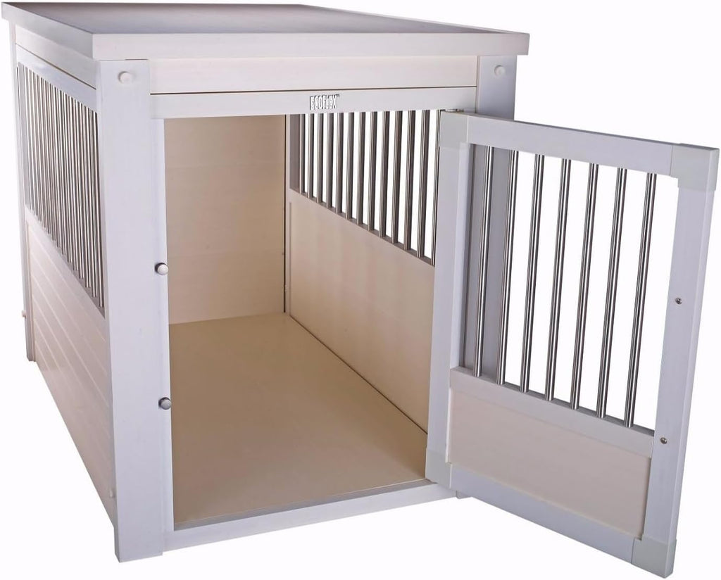New Age Pet EHHC404XL ecoFLEX Pet Crate/End Table, Antique White, X-Large