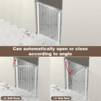 41" Extra Tall Baby Gate for Doorway, 32.6-40.5'' Metal Pet Baby Safe Gate, Extra Wide Pressure Mounted Child Door with Expansion Kit, No Drilling Cat Fence Indoor, No Climb Cat Proof Gate, White