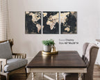 Elixart Bedroom Wall Decor Inspirational Wall Art Black Wall Pictures for Living Room Paintings for Wall Decoration Map Canvas Artwork Big Brown Decor for Kitchen Dining Room