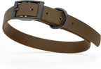 Dogline Biothane Waterproof Dog Collar Strong Coated Nylon Webbing with Black Hardware Odor- Proof for Easy Care Easy to Clean High Performance Fits Small Medium or Large Dogs, Dark Chocolate Brown