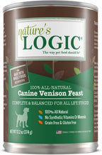 Nature's Logic Grain-Free Canned Dog Food - 95% Animal Proteins - 100% Natural Wet Dog Food Cans - No Common Allergens - All Life Stages - Ideal for Sensitive Dogs - Venison (13.2 oz, 12 pack)