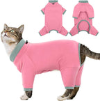 Sticky Cat Clothes Stretchy, Sphynx Hairless Sweater & Pajamas for Cats only, Soft Cat Onesie for Cats After Surgery Female Male & Hair Loss Prevention, Pink XS