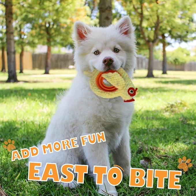 Chicken Plush Tug of War Dog Toy, Stuffed Crinkle Dog Squeaky Toy with Slow Feeder Puppy Chew Toy for Small Medium Large Dogs