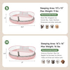 Cat Beds for Indoor Cats, Round Dog Bed for Small Dogs, Puppy, Kitten -Soft Plush Washable Cat Bed Calming with Protective Shield (Pink，21 Inches)