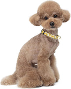 Reflective Dog Collar for Small Dogs, Cute Flower Theme Adjustable Heavy-Duty Nylon Puppy Collar for Boy and Girl Female, Soft Pet Accessories with Quick Release Buckle, Yellow