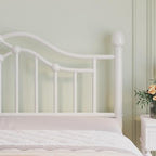 Full Metal Platform Bed Frame, Bed Frame with Victorian Headboard and Footboard, Strong Metal Slats Support, Mattress Foundation No Box Spring Needed, Easy Assembly, Noise Free, White
