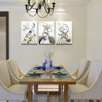 modern Abstract painting Canvas Wall Art for Living Room Wall Artworks Bedroom Decoration, 3 piece Framed office kitchen bathroom Wall decor inspirational Black and white abstract posters Home Decor