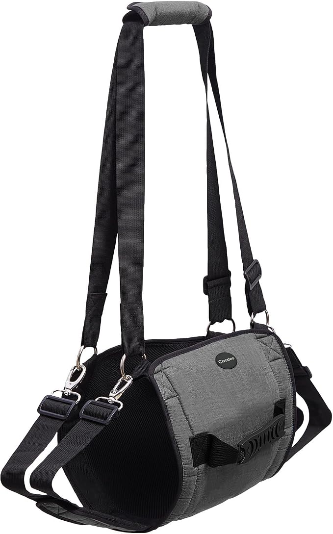 COODEO Dog Carry Sling, Emergency Backpack Pet Legs Support & Rehabilitation Dog Lift Harness for Nail Trimming, Dog Carrier for Senior Dogs Joint Injuries, Arthritis, Up and Down Stairs(M, Black)