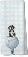 Golf Dog Kitchen Towels - Beagle Dish Towels, Sports Gifts, Pet Golf Club Decorative Absorbent Dishcloths Hand Towels for Gym Kitchen Spa Decor 16x24 Inches