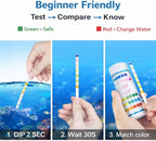 Aquarium Test Strips for Freshwater Fish: 7 in 1 Fish Tank Water Testing Kit for Aquarium Pond - Accurate Testing Nitrate Nitrite Hardness Free Chlorine pH Carbonate Total Alkalinity-100 Strips