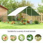 10 x 20 x 6.5 Chicken Coop Cage, Outdoor Hen House w/Cover & Lockable Door