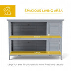 54 2-Story Large Rabbit Hutch Bunny Cage Pet House Small Animal Habitat With Lockable Doors
