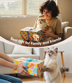 Interactive Cat Toys with [5000mg A+ Natural Catnip &Silvervine] [Baby Grade] Soft Chew Kicker Cat Toys for Indoor Cats & Kittens, Crinkle &Bell Fish Sound Toy, Drives Bored Cats Crazy with Fun,2 Pack