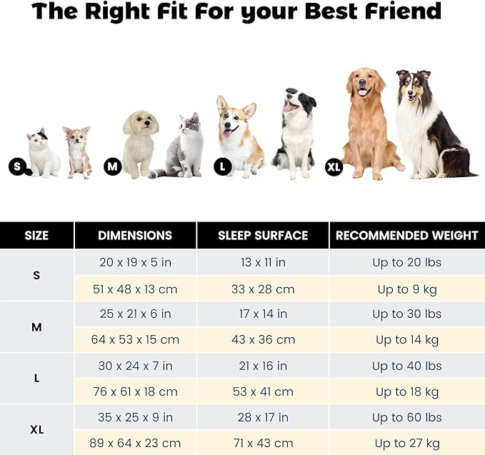 Miguel Dog Bed with Removable Cushion/Pillow for Small Dogs, Washable Pet Bed with Side Easy to Wash Puppy Bed, Rectangle Cat Beds for Indoor Cats with Anti-Slip Bottom, Khaki 20 Inch