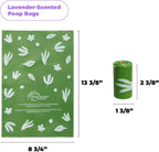 Best Pet Supplies Poop Bags for Dogs, 50% Post-Consumer Recycled Content dog waste bags on rolls, fits all poop bag holders for leashes - 150 Count, Green, Lavender Scented