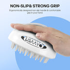 Pet Grooming Brush for Long & Short Hair Dogs Cats,Multi-Purpose Silicone Massage & Bath Brush for Pets,Promotes Shiny Coats,White