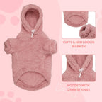 Fuzzy Dog Sweaters for Large Dogs Pet Hoodie Clothes Warm Soft Pet Coats Hooded Sweatshirt Dog Sweaters for Extra Large Dogs(Pink-XXL)
