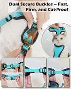 Luxelle 2 Pack Escape-Proof Cat Harness and Leash Set for Walking – Adjustable No Pull Soft Vest with Easy-Wear Buckle, Reflective Straps, Breathable Mesh – Outdoor Travel Harness for Cats & Kittens