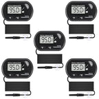 5Pcs Digital Aquarium Thermometer with Water-Resistant Sensor Probe and Suction Cup - Fahrenheit/Celsius (/) LCD Display