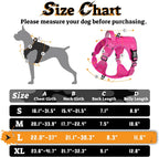 rabbitgoo Dog Harness for Large Dogs No Pull, Tactical Service Pet Vest with Molle and Control Handle, Adjustable and Reflective Military Harness for Easy Walking and Training, Rose Red, L