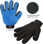 2PCS Pet Grooming Glove, Dog Brush Glove, Gentle Deshedding Brush Glove,Mess-Free Grooming Efficient Pets Hair Remover Mittens Washing Gloves for Short and Long Hair Dogs & Horses & Cats (Blue)