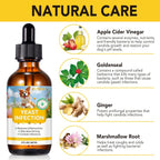 Yeast Infection Treatment for Dogs, Natural Yeast Infection Treatment Drops for Dog Itch Relief, Dog Allergy Relief, Dog Yeast Ear Infection Treatment, 2.02fl.oz