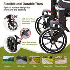Dog Stroller for Medium/Large Dogs One-Click Folding, Extra Large Pet Stroller for 2 Dogs with Storage Pocket & Shock Absorption, Up to 130 lbs, Red