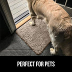GORILLA GRIP SoakSTOPPER Dog Door Mat, 70x24 Machine Washable Rug Absorbent Doormat Captures Moisture Mud Dirt, Quick Dry Soft Chenille Entryway Rugs Indoor Entrance Mats for Dog Paws, Beige