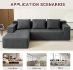 ANONER 103” Modular Sectional Sofa - L Shaped Upholstered Cloud Couch, Free Combination Deep Seat Corner Sofa, Sectional Couches for Living Room, Modern Minimalist Couch, Dark Grey