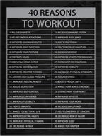 Inspirational Canvas Wall Art 40 Reasons to Workout Painting Inspirational Poster Motivational Quotes Proverbs Picture Print Artwork Office Home Gym Wall Decor Framed Ready to Hang[30" W X 40" H]