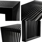 Bamboo Dining Bench Indoor Small Benches Entryway Shoe Rack Benchs,Outdoor Modern Wood Benches 17 Inch Bamboo Bench for Living Room Hallway Bedroom Bathroom Black Small