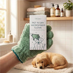 Two Tails Pet Company Pet N’ Dry Microfiber Gloves, Absorbent Dog Drying and Washing Gloves for Paws, Faces, and Coats, Soft, Lightweight, Fast Drying, Gentle on Sensitive Fur, Grooming Dog Supplies