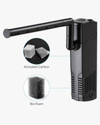 NICREW Aquarium Internal Filter, Submersible Power Filter with Multiple Function, Aeration System with Sponge Filter for Fish Tanks 10-20 Gallon, 100 GPH, 7W